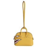 HERMES Swift Calf Leather Bowling Bag Pendant Bag Accessory Women's Yellow