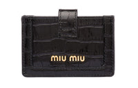 MIU MIU Leather Card Holder Women's Black
