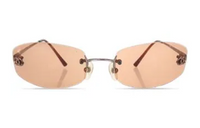 CHANEL Irregular Shape Sunglasses Women's Silver