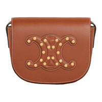 CELINE Cuir Triomphe Smooth Cow Leather Shoulder Bag Crossbody Bag Women's Tawny