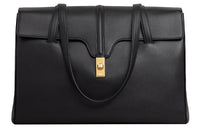 CELINE 16 Smooth Cow Leather Handbag Shoulder Bag Medium Size Women's Black