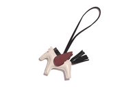HERMES Lambskin Pendants Unisex White