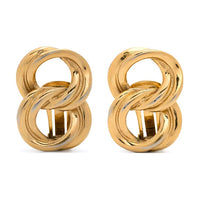 CELINE Metal Clip-On Earrings Women's Gold