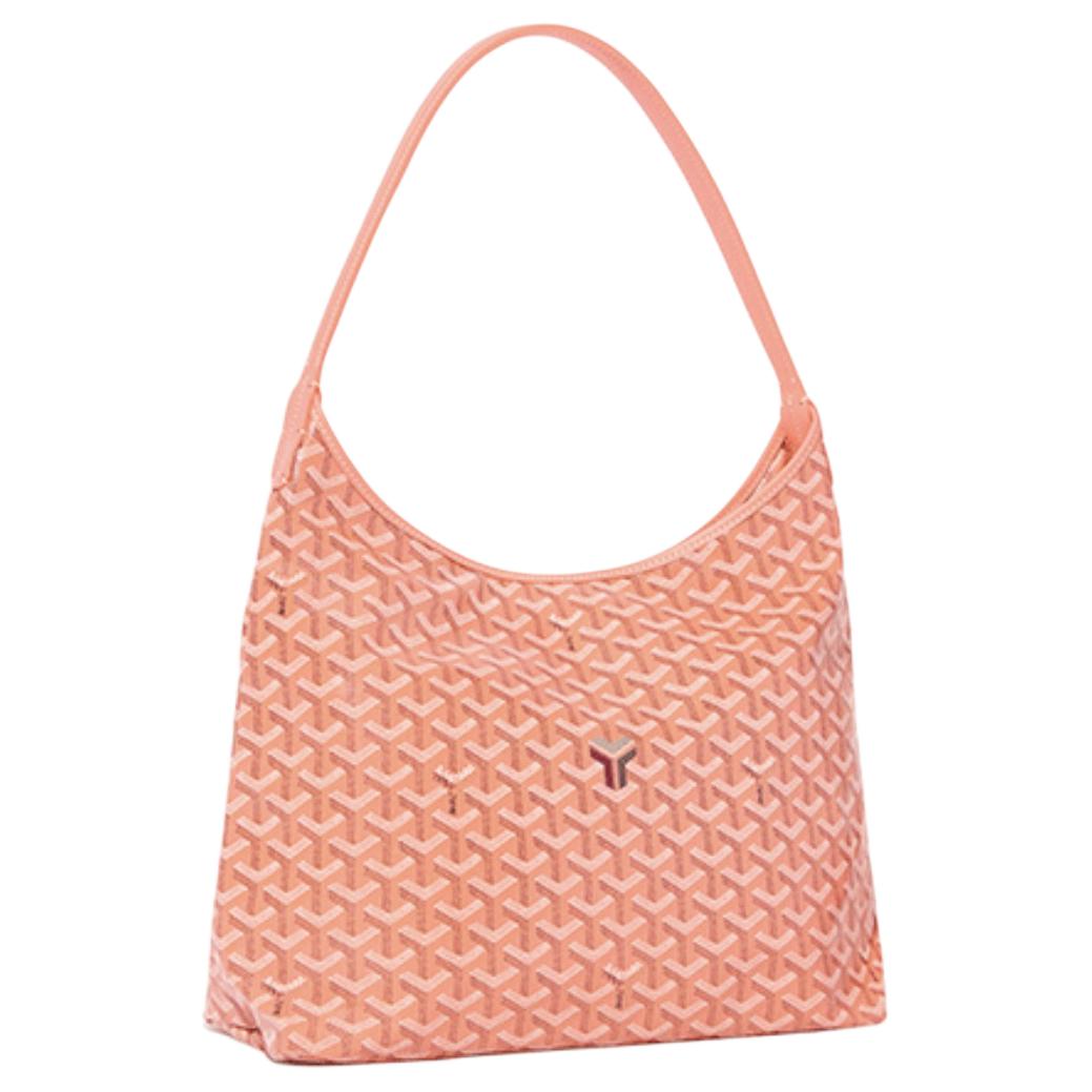 GOYARD Bohème Hobo Canvas With Leather Hobo Bag, Shoulder Bag Women's Coral Pink