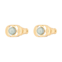 DIOR Resin, Metal Stud Earrings Women's Green
