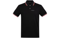 PRADA Men's Logo Patch Short Sleeve PK Shirt Black