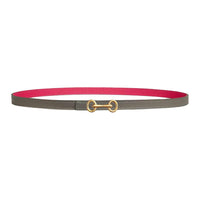 HERMES Calfskin Leather Belts Women's Umber Pink Width 1.3CM