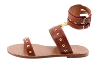 CELINE Strap Sandals Women's Brown