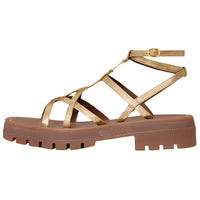 CELINE Triomphe Roman Sandals Women's Gold