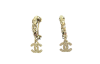 CHANEL Metallic Pearls Clip-On Earrings Women's Gold