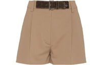 PRADA Gabardine Belted Shorts