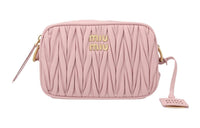 MIU MIU Leather Crossbody Bag Shoulder Bag Women's Pink