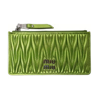 MIU MIU Matelassé Nappa Leather Wallet Women's Apple Green