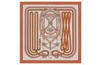 HERMES Shawls Women's Orange/Natural/Red Brown