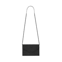 SAINT LAURENT Leather Shoulder Bag Crossbody Bag Wallet Women's Black