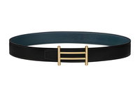 HERMES Leather Belts Women's Black/Prussian Blue
