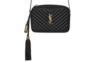 SAINT LAURENT LOU Quilting Leather Shoulder Bag Crossbody Bag Women's Black