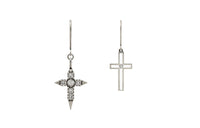 SAINT LAURENT Metal Asymmetrical Cross Earrings