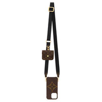 LOUIS VUITTON Classic Monogram IPhone 13 Pro Phone Case Cell Phone Pouch Unisex Black