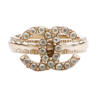 CHANEL 2012 Cc Rhinestone embellished Ring
