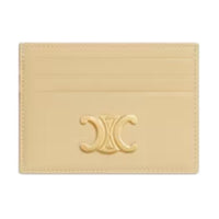 CELINE Triomphe Calfskin Card Holder Women's Spring Yellow
