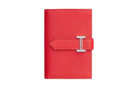 HERMES Bearn Mysore Goat Skin Wallet Mini Women's 0E Rose Texas Pink