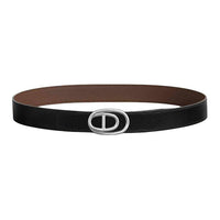 HERMES Calfskin Leather Belts Men's Dark Chocolate Width  3.2CM
