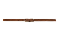 SAINT LAURENT Vintage Suede Adjustable Oval Pin Buckle Leather Belts Men's Brown Width: 1.5cm