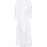 Loro Piana Crewneck Tied Waist Dress