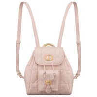 DIOR Caro Sheepskin With Cow Leather Backpack Trumpets Women's Pink