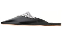 MIU MIU Abrasion-Resistant Wrap-toe Slippers Women's Black