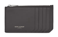 SAINT LAURENT Leather Card Holder Women's Black
