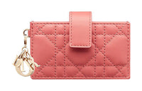 DIOR Lady Dior Lambskin Card Holder Women's Pink