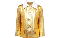 PRADA Leather Jackets Women's Gold