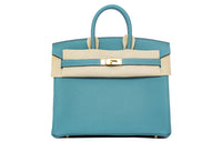 HERMES Birkin TOGO Leather Cow Leather Birkin Bag Regular Women's Celestial Blue