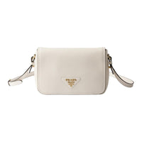 PRADA Cow Leather Shoulder Bag Women's White