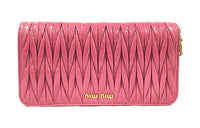 MIU MIU Soft Lambskin Wallet Women's Peach Pink