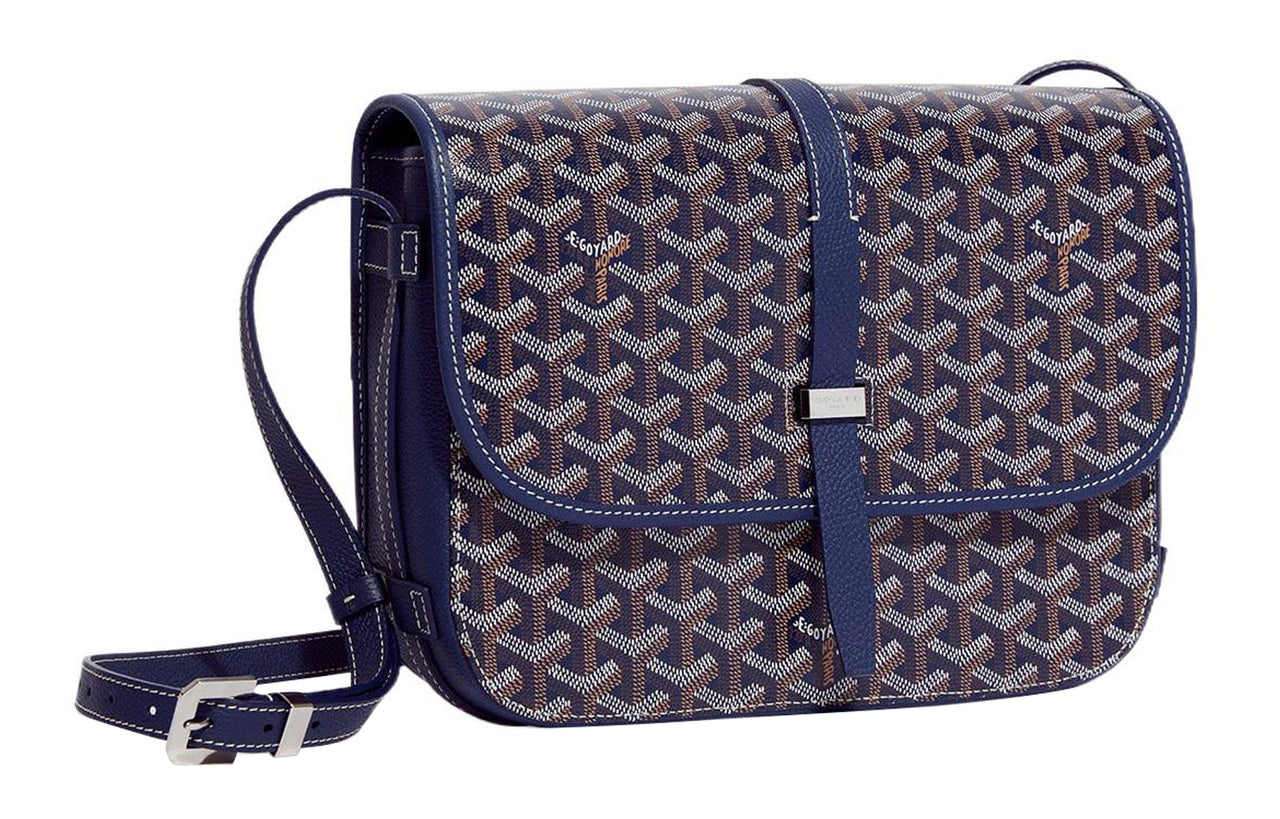GOYARD Belvédère Canvas With Leather Crossbody Bags Shoulder Bags Unisex Marine Blue