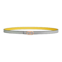 HERMES Calfskin Leather Belts Unisex Gray Width 1.3CM