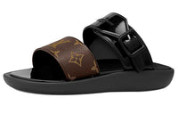 LOUIS VUITTON Sunbath Stylish Sandals Women's Black