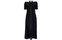 MIU MIU Embellished Short Sleeved Flared Dress