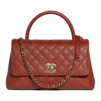 CHANEL Leather One Shoulder Handbags Women's Brown