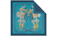 HERMES Silk Scarves Unisex Marine