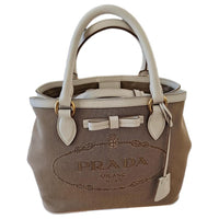 PRADA Jacquard Handbag Women's Brown