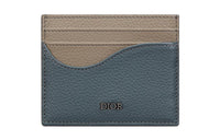 DIOR Saddle Calfskin Card Holder Men's Brown & Dark Gray