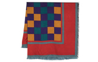 SAINT LAURENT Pre Owned 1980s Checkerboard print Silk Scarf