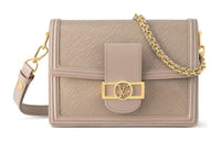 LOUIS VUITTON Dauphine Epi Leather Shoulder Bag Crossbody Bag Medium Size Women's Gray