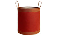 HERMES Wooly Canvas Canvas Bag Bucket Bag Handbag Women's Orange And Brown