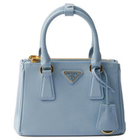 PRADA Galleria Killer Bag Leather Shoulder Bag Crossbody Bag Handbag Mini Women's Light Blue