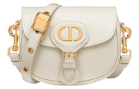 DIOR Cow Leather Clutches Handbag Shoulder Bag Crossbody Bag Extra Mini Women's Milk White